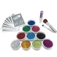 Load image into Gallery viewer, DIYEAH Big 10 Colors Glitter Temporary Face Painting Kit