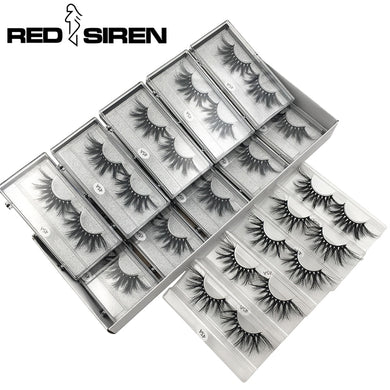 RED SIREN 10 Pairs / Lot 25mm Mink Eyelashes
