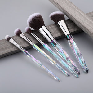 FLD 5Pcs Crystal Style Makeup Brushes Set