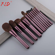 Load image into Gallery viewer, FLD 12pcs Wood Handle Makeup Brush Set