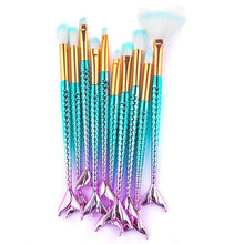 Load image into Gallery viewer, RANCAI Mermaid 10/11pcs Makeup Brushes Kit