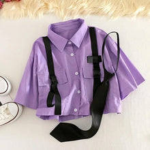Load image into Gallery viewer, HWLZLTZHT Women High-Waist Straight Ribbon Cargo Pants and Top