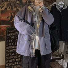 Load image into Gallery viewer, GOGHVINCI Women Patchwork Plaid Baggy Oversize Coat