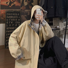 Load image into Gallery viewer, GOGHVINCI Women Patchwork Plaid Baggy Oversize Coat
