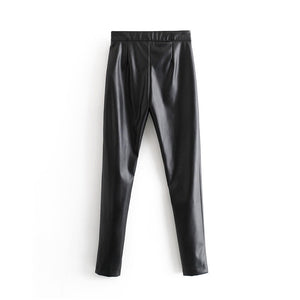 AACHOAE Women PU Faux Leather Stretch Pants