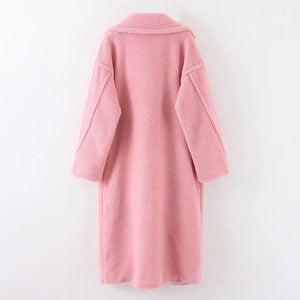 AACHOAE Women Casual Long Sleeve Fleece Turn Down Coat