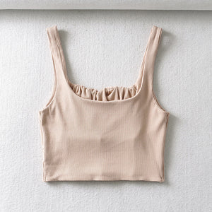 AACHOAE Women Sleeveless Backless Crop Top