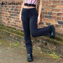 Load image into Gallery viewer, SUCHCUTE Women Striped High Waist Pants