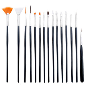 NIBIRU DU 7/15Pcs Plastic Handle Nail Brush Set