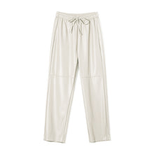 Load image into Gallery viewer, WOTWOY Women Drawstring High Waist Loose Leather Pants