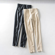 Load image into Gallery viewer, AACHOAE Women PU Faux Leather Stretch Pants