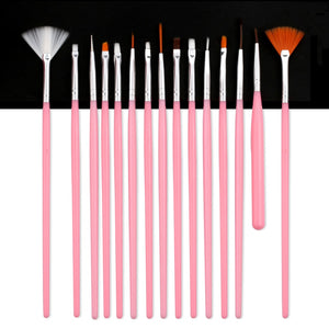 NIBIRU DU 7/15Pcs Plastic Handle Nail Brush Set
