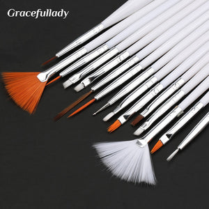 NIBIRU DU 7/15Pcs Plastic Handle Nail Brush Set