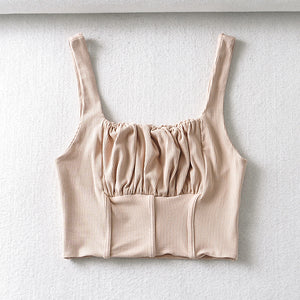AACHOAE Women Sleeveless Backless Crop Top