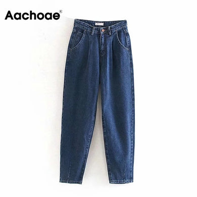 AACHOAE Women Pleated High Waist Loose Slouchy Jeans