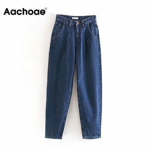 AACHOAE Women Pleated High Waist Loose Slouchy Jeans