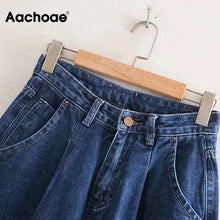 Load image into Gallery viewer, AACHOAE Women Pleated High Waist Loose Slouchy Jeans