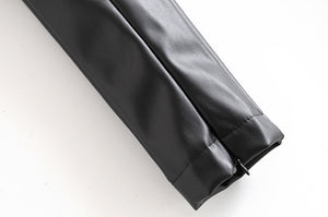 AACHOAE Women PU Faux Leather Stretch Pants