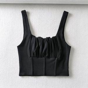 AACHOAE Women Sleeveless Backless Crop Top
