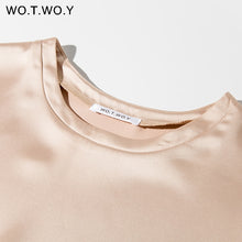 Load image into Gallery viewer, WOTWOY Oversized Satin T-shirt Dress