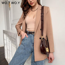 Load image into Gallery viewer, WOTWOY Women White Blazer Coat