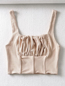AACHOAE Women Sleeveless Backless Crop Top