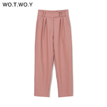 Load image into Gallery viewer, WOTWOY Women High Waist Loose Suit Pants