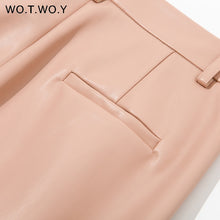 Load image into Gallery viewer, WOTWOY High Waist Loose Leather Pants