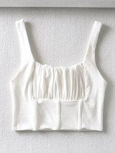 AACHOAE Women Sleeveless Backless Crop Top