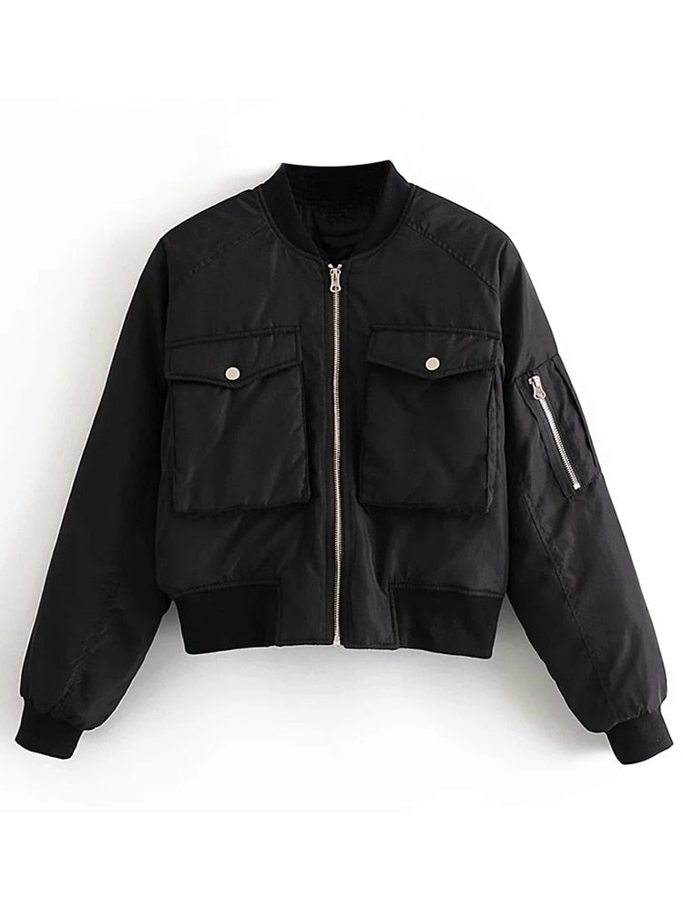 AACHOAE Women Padded Bomber Jacket
