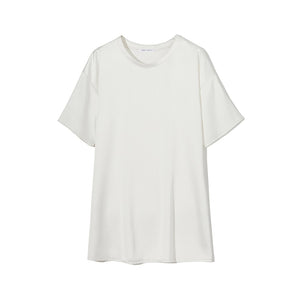 WOTWOY Oversized Satin T-shirt Dress