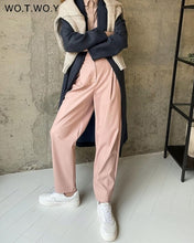 Load image into Gallery viewer, WOTWOY High Waist Loose Leather Pants