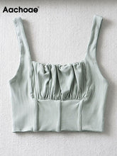 Load image into Gallery viewer, AACHOAE Women Sleeveless Backless Crop Top