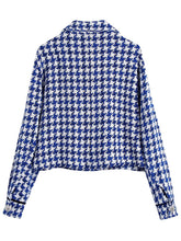 Load image into Gallery viewer, AACHOAE Women Vintage Houndstooth Printed Turn Down Coat