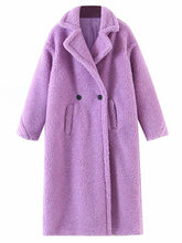 Load image into Gallery viewer, AACHOAE Women Casual Long Sleeve Fleece Turn Down Coat