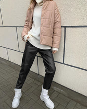 Load image into Gallery viewer, WOTWOY Women Drawstring High Waist Loose Leather Pants