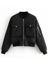 Load image into Gallery viewer, AACHOAE Women Padded Bomber Jacket