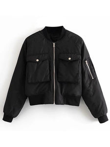 AACHOAE Women Padded Bomber Jacket