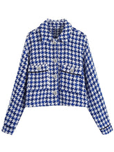 Load image into Gallery viewer, AACHOAE Women Vintage Houndstooth Printed Turn Down Coat