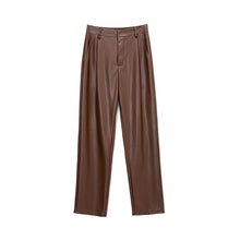 Load image into Gallery viewer, WOTWOY High Waist Loose Leather Pants
