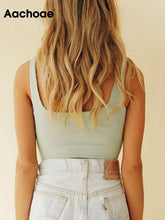 Load image into Gallery viewer, AACHOAE Women Sleeveless Backless Crop Top