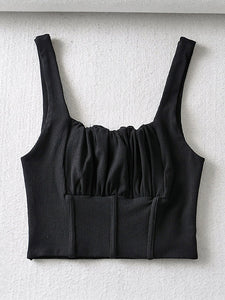 AACHOAE Women Sleeveless Backless Crop Top
