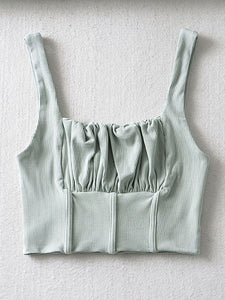 AACHOAE Women Sleeveless Backless Crop Top