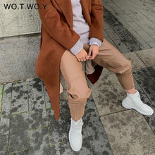Load image into Gallery viewer, WOTWOY Women Drawstring High Waist Loose Leather Pants