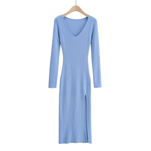 TANGADA Women V-Neck Midi Dress