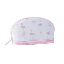 Load image into Gallery viewer, Portable Flamingo Double Layer Cosmetic Travel Pouch