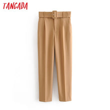 Load image into Gallery viewer, TANGADA Mid Waist Sashes Pocket Drawstring Pants