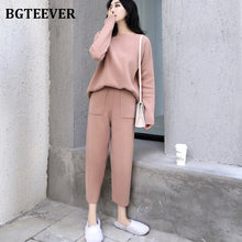 Load image into Gallery viewer, BGTEEVER Casual Knitted O-neck 2 Piece Pullover