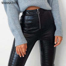 Load image into Gallery viewer, WANNATHIS High Waist Faux Leather Pants