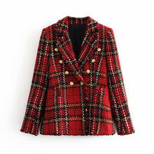 Load image into Gallery viewer, KLACWAYA Vintage Patchwork Plaid Blazer